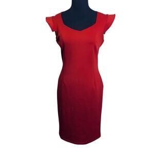 LARANOR Dress 42/10 Sweetheart Neckline Cap Sleeve Hidden Zipper Darting Bodycon